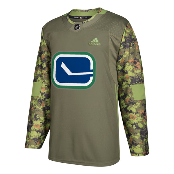 Military Camo Moss Vancouver Canucks 370J Adidas NHL Authentic Pro