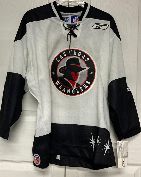 Las Vegas Wranglers Hockey Jersey T Shirt ECHL White - Depop