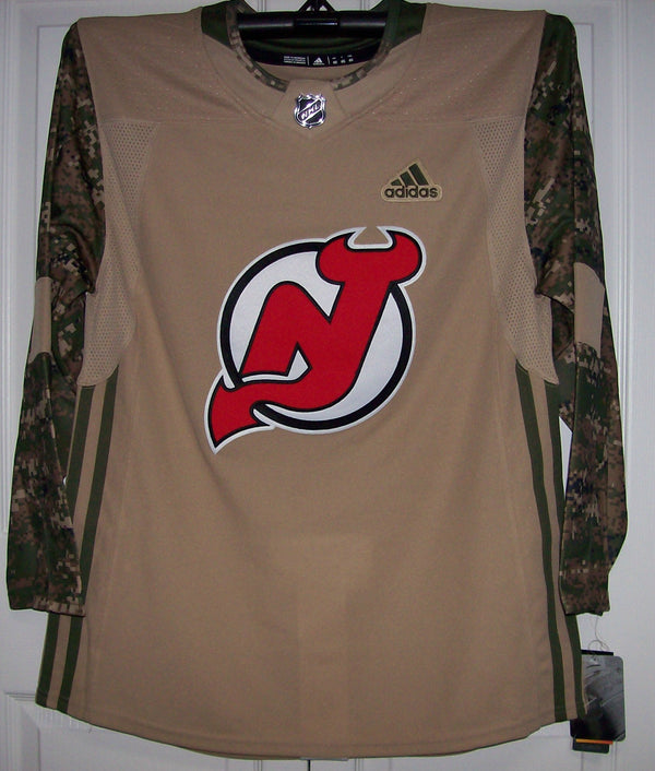 Military Camo Khaki Columbus Blue Jackets 258J Adidas NHL Pro Jersey
