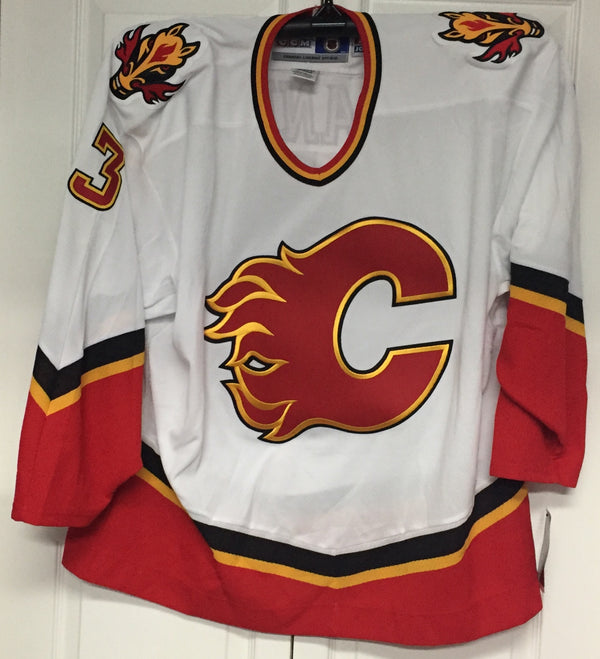 PHANEUF Calgary Flames Away White CCM 550 Air knit Jersey