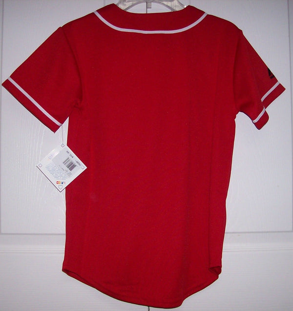 MLB Cincinnati Reds Boys' White Pinstripe Pullover Jersey - XL