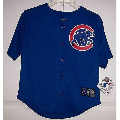 Majestic MLB Chicago Cubs Overhead Baseball Jersey In Blue