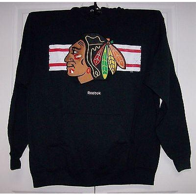 MAJESTIC CHICAGO BLACKHAWKS HOODIE YOUTH'S L RED / BLACK STITCHED LOGO