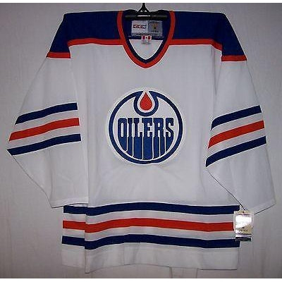 Vintage 1982 Edmonton Oilers White CCM 550 Jersey - Hockey Jersey Outlet