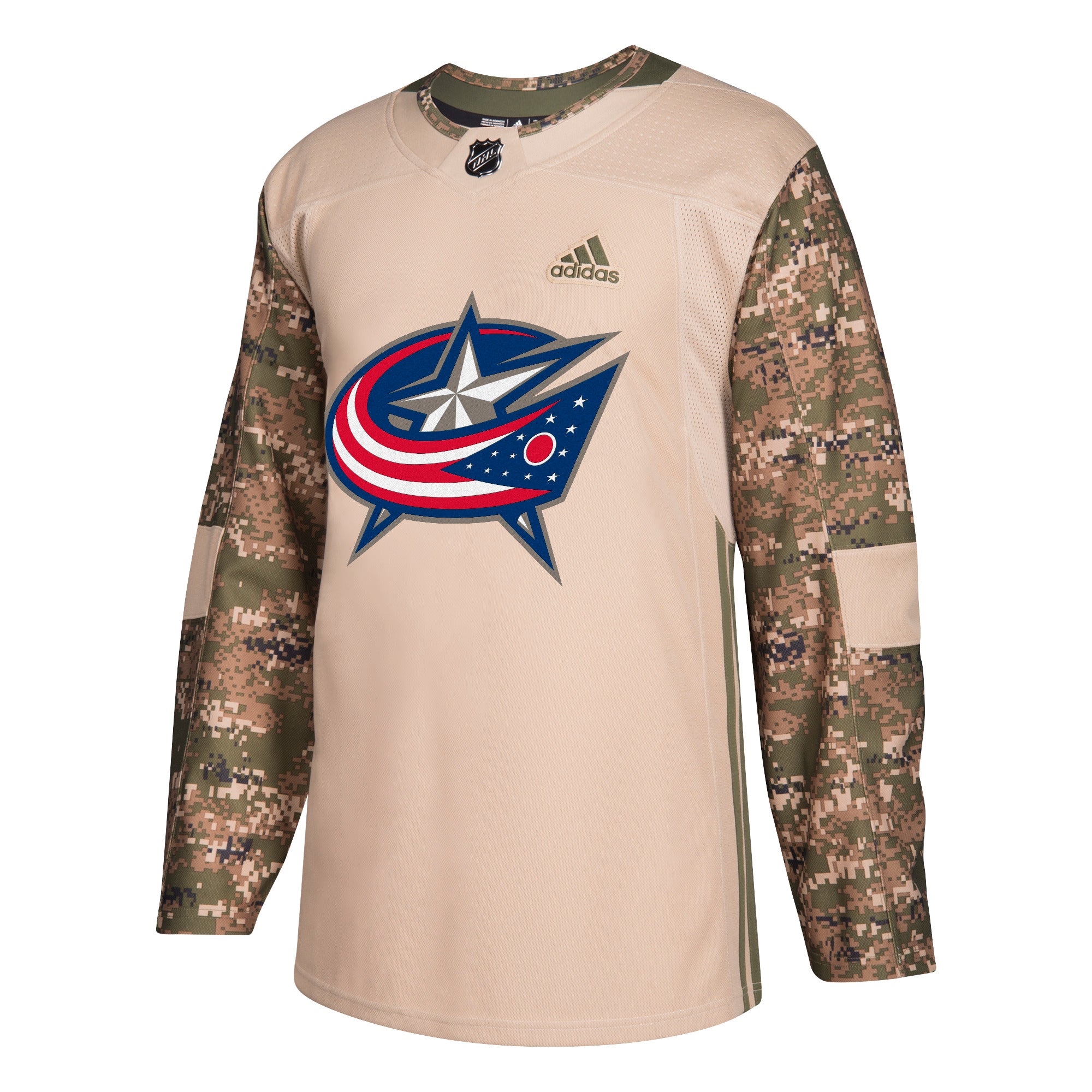 Military Camo Khaki Columbus Blue Jackets 258J Adidas NHL Pro Jersey -  Hockey Jersey Outlet