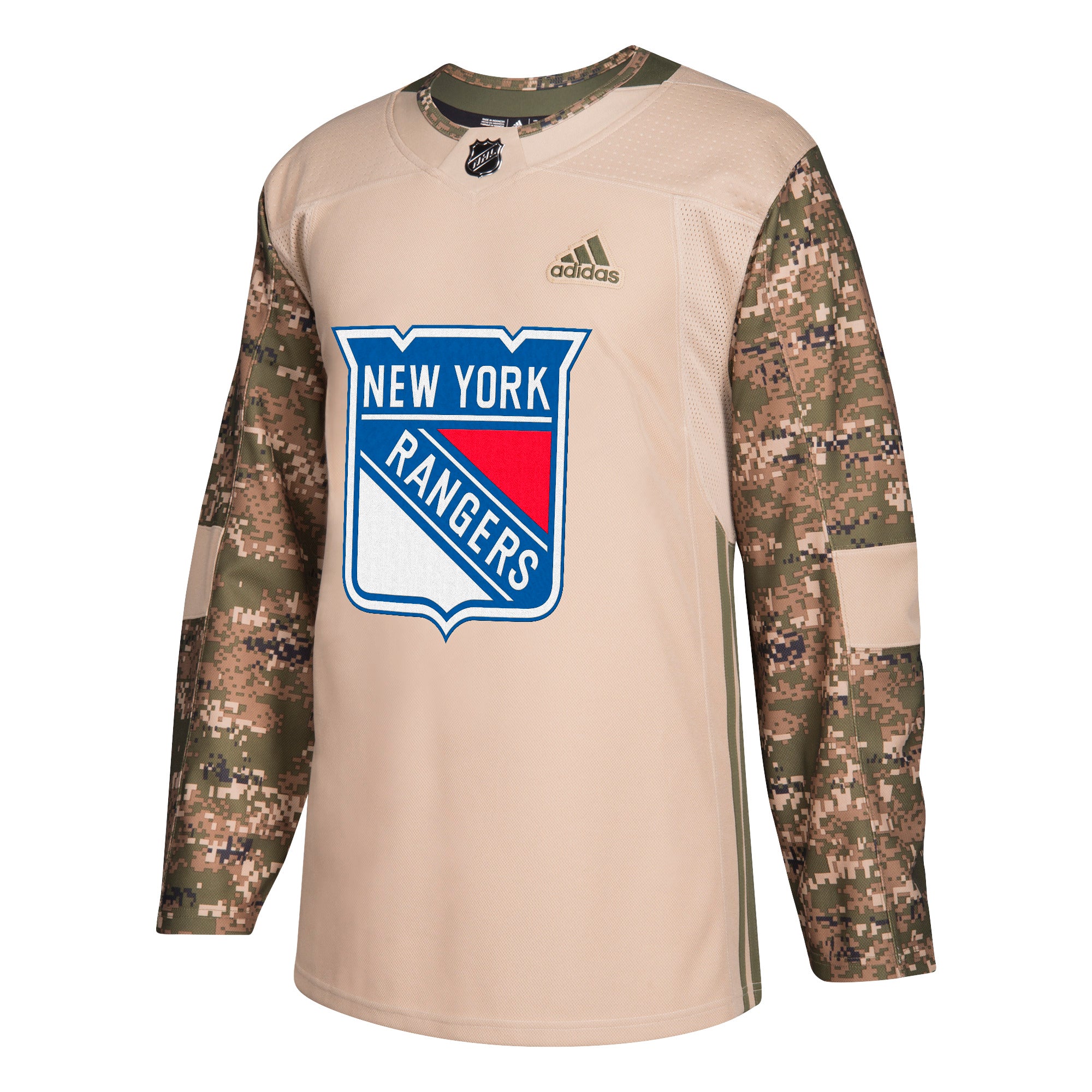 Men's New York Rangers adidas Camo Military Appreciation Team Authentic  Custom Practice Jersey