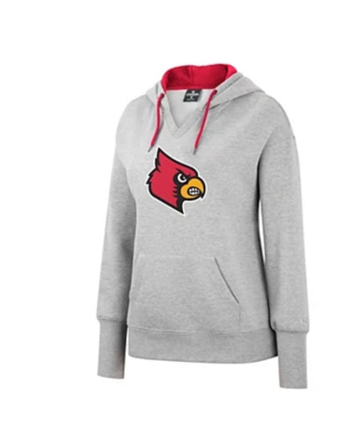University of Louisville Women's Cardinals Crewneck | League | Ash Grey | Medium