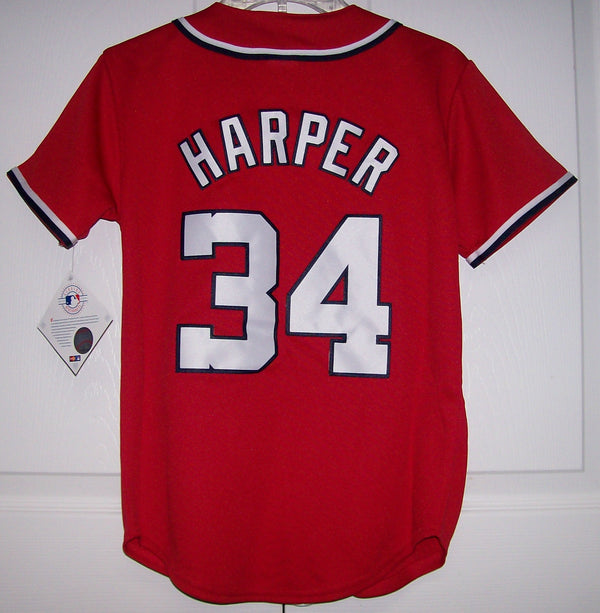 Washington Nationals MLB SEWN Navy Jersey - Harper 34 Size XL by Majestic  NICE