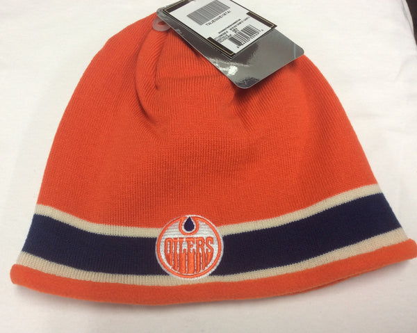 Edmonton Oilers Vintage CCM Orange Striped Winter Hat - Hockey Jersey ...