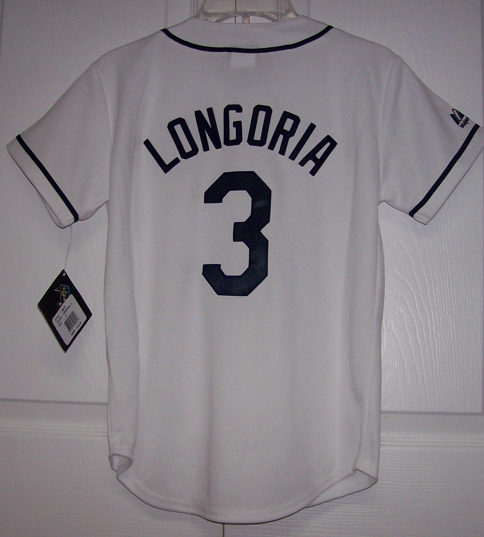 LONGORIA Tampa Bay Rays BOYS Majestic MLB Baseball jersey HOME White -  Hockey Jersey Outlet