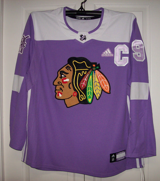 TOEWS Hockey Fights Cancer Chicago Blackhawks Purple 255J Adidas NHL A Hockey Jersey Outlet