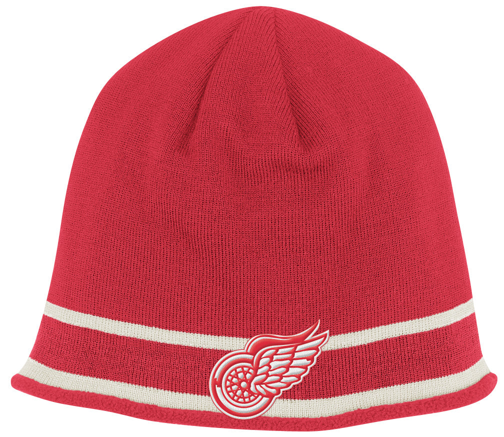 Detroit Red Wings Red Reebok NHL Striped Knit Hat - Hockey Jersey