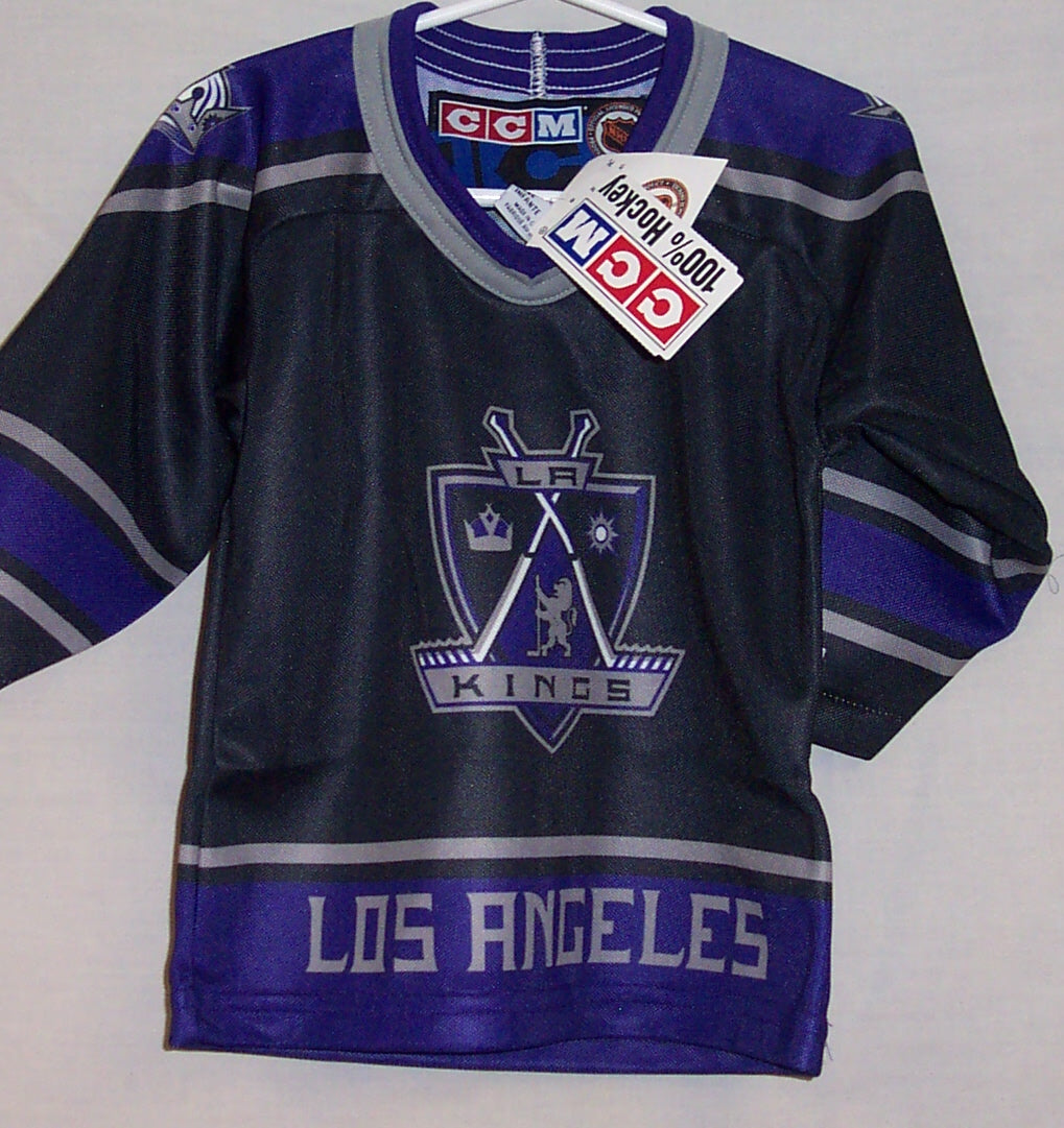 Los Angeles Kings NHL Hockey Reebok Jersey Black Purple Youth Kids Boys S/M  #2