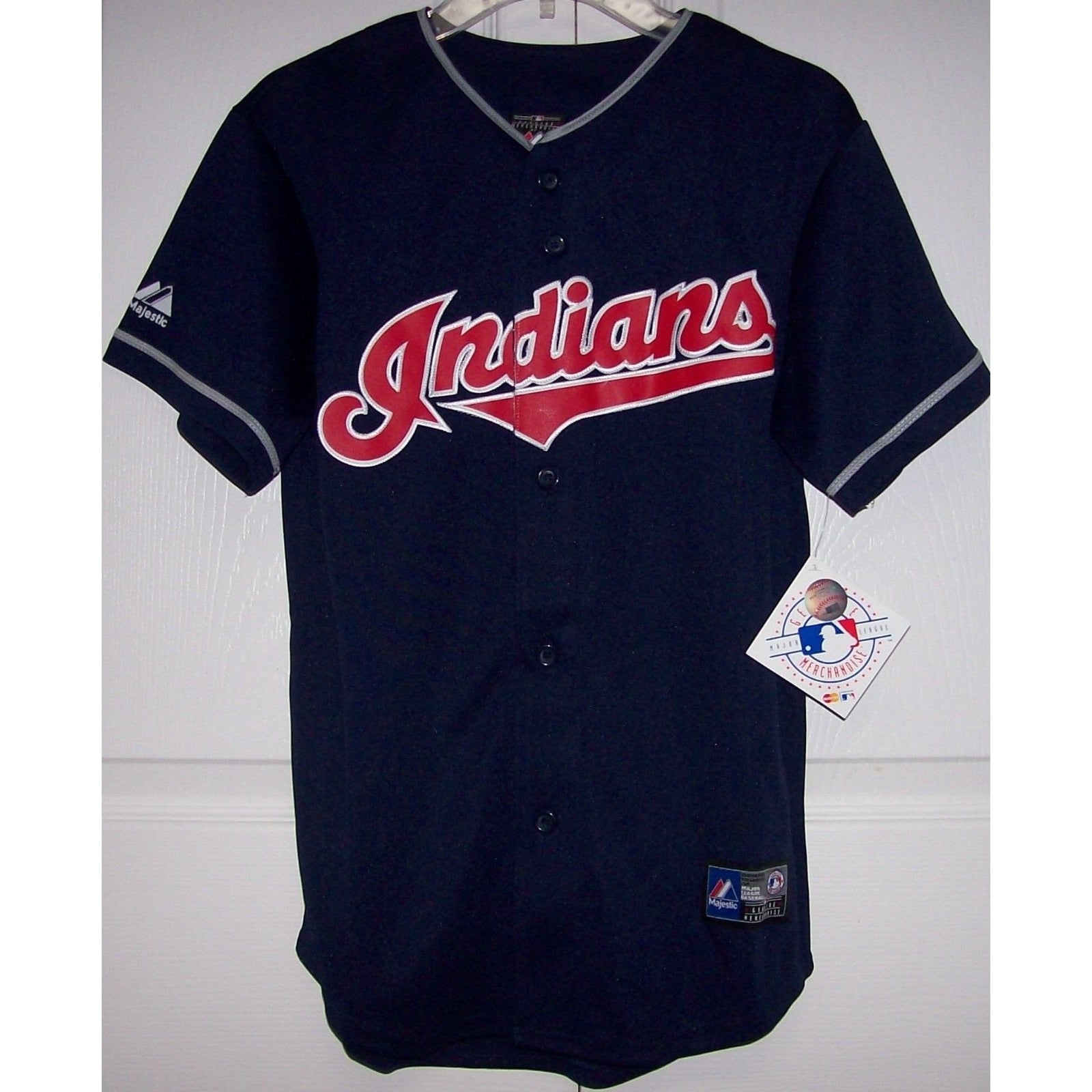 Cleveland Indians YOUTH Majestic MLB Baseball jersey Alt. NAVY - Hockey  Jersey Outlet