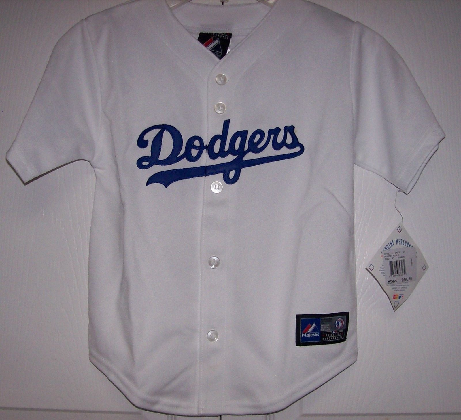PUIG Los Angeles Dodgers BOYS Large 7 Majestic MLB Baseball jersey